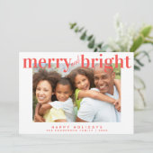 Foto Merry and Bright Modern Typografie Feestdagenkaart (Staand voorkant)