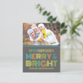 Foto Merry & Bright Briefkaart Kleurrijke Kerst (Staand voorkant)