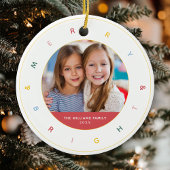 Foto Merry & Bright Modern Rainbow Keramisch Ornament