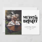 Foto Merry & Bright Retro Feestdagenkaart (Voorkant)