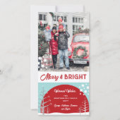 Foto Merry & Bright Winter Wonderland Snow Trees Feestdagenkaart (Voorkant)