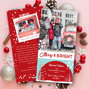 Foto Merry & Bright Winter Wonderland Snow Trees Feestdagenkaart