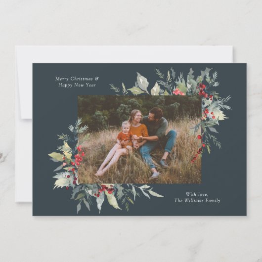 Foto Merry Christmas Botanicals Kaart (Voorkant)