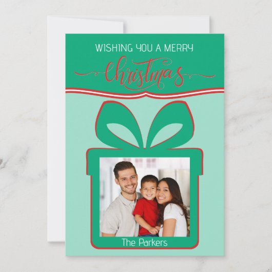 Foto Merry Christmas Flat Wenskaart Kaart (Voorkant)