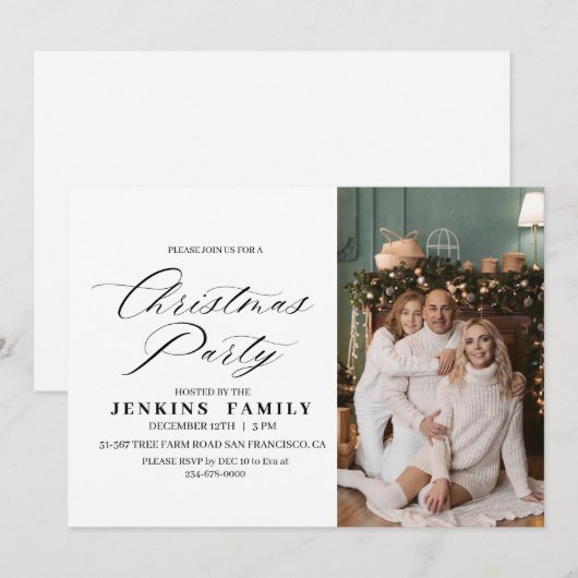 Foto Merry Christmas Party Invitations Kaarten (Voorkant / Achterkant)