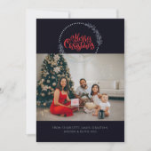 Foto Merry Christmas Wreath gepersonaliseerd Feestdagenkaart (Voorkant)
