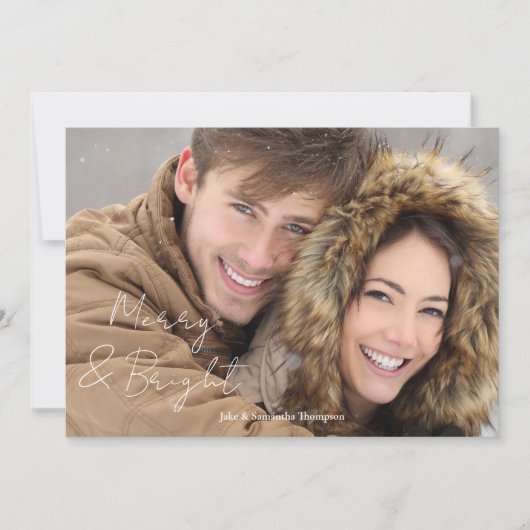 Foto Merry en Bright Feestdagenkaart (Voorkant)