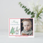 Foto Merry GnomeMas Holiday Cute Kerstmis Briefkaart (Staand voorkant)