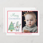 Foto Merry GnomeMas Holiday Cute Kerstmis Briefkaart (Voorkant / Achterkant)