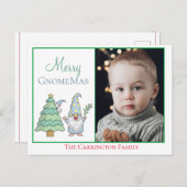 Foto Merry GnomeMas Holiday Cute Kerstpostca Briefkaart (Voorkant / Achterkant)
