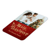 Foto Merry KerstGold-script Magneet (Linkerzijde)