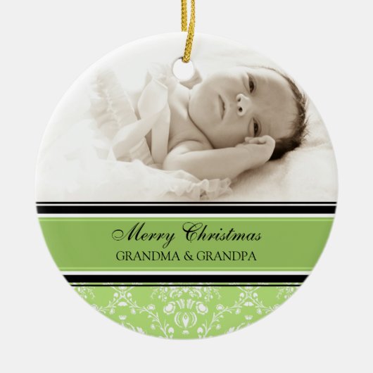 Foto Merry Kerstgrootouders Ornament Green (Voorkant)