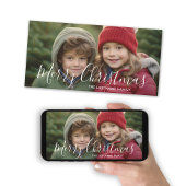 Foto: Merry Kersthandgeschreven script Feestdagenkaart