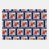 Foto Merry KerstHappy Nieuwjaar Drie Kleur Inpakpapier Vel (Voorkant 3)