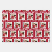 Foto Merry KerstHappy Nieuwjaar Drie Kleur Inpakpapier Vel (Voorkant 2)