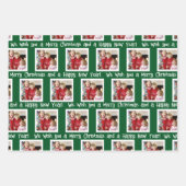 Foto Merry KerstHappy Nieuwjaar Drie Kleur Inpakpapier Vel (Voorkant)