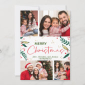 Foto Merry Kerstroodgroene goudgroen Feestdagenkaart (Voorkant)