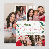 Foto Merry Kerstroodgroene goudgroen Feestdagenkaart (Voorkant / Achterkant)