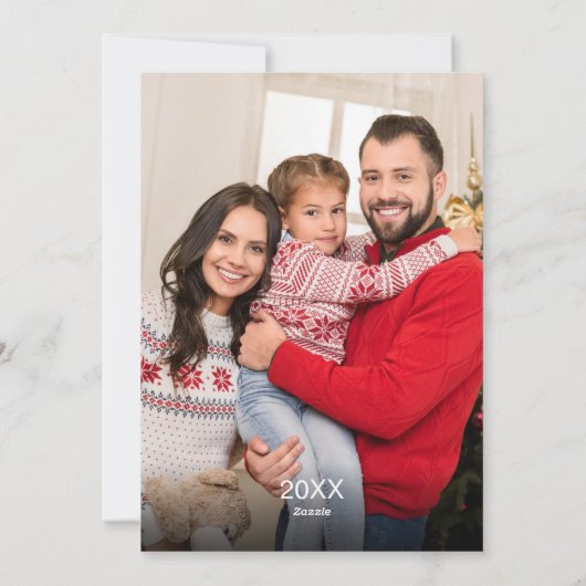 Foto Merry Kerstroodgroene goudgroen Feestdagenkaart (Achterkant)