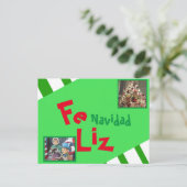 Foto Merry KerstSpaanse kerstfeestjes Briefkaart (Staand voorkant)