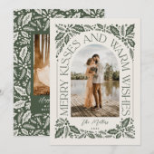 Foto Merry Kisses en Warm Wishes Berry Arch Feestdagenkaart (Voorkant / Achterkant)