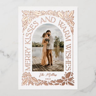 Foto Merry Kisses en Warm Wishes Berry Arch Folie Feestdagenkaart