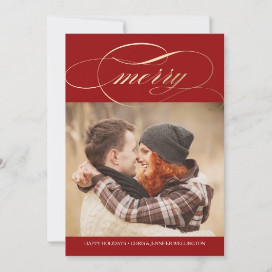 Foto Merry Script Feestdagenkaart (Voorkant)