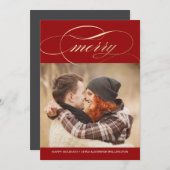 Foto Merry Script Feestdagenkaart (Voorkant / Achterkant)