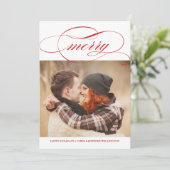 Foto Merry Script Feestdagenkaart (Staand voorkant)