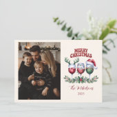 Foto Merry Wine Kerstmis Feestdagenkaart (Staand voorkant)