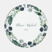 Foto met aangepast kerstfeest metalen ornament (Achterkant)