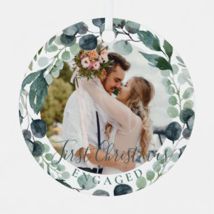 Foto met aangepast kerstfeest metalen ornament