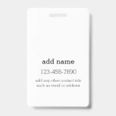 Foto met aangepaste naam Identificatie Bagage Badge (Achterkant)