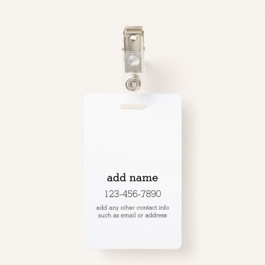 Foto met aangepaste naamidentificatielegment badge (Achterkant met clip)