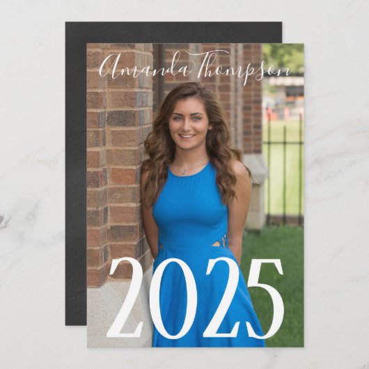 Foto met achterzijde Afstudeerder van Chalkboard:  Kaart (Voorkant / Achterkant)