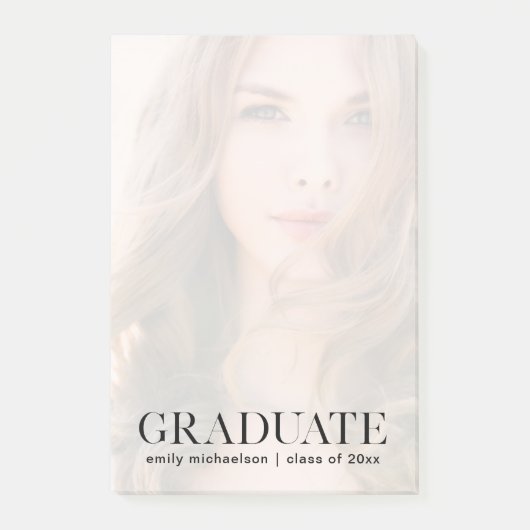 Foto met Afstuderen tekst en overlay Post-it® Notes (Voorkant)