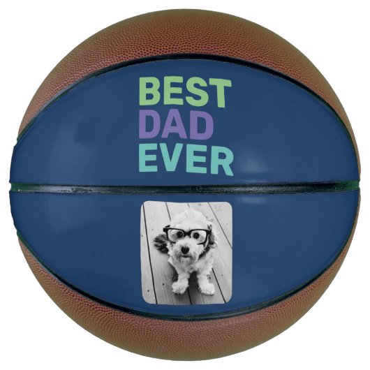 Foto met beste vader ooit - Whimsical Greep Blue Basketbal (Voorkant)