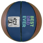 Foto met beste vader ooit - Whimsical Greep Blue Basketbal (Verticaal)