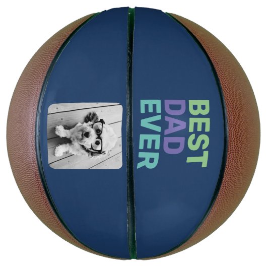 Foto met beste vader ooit - Whimsical Greep Blue Basketbal (Verticaal)