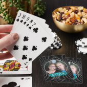 Foto met Black Polka Dot Lijst en aangepast jaar Pokerkaarten (In Situ)