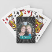 Foto met Black Polka Dot Lijst en aangepast jaar Pokerkaarten (Achterkant)