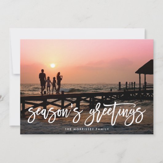 Foto met borstellettering voor Seizoensgroeten Feestdagenkaart (Voorkant)
