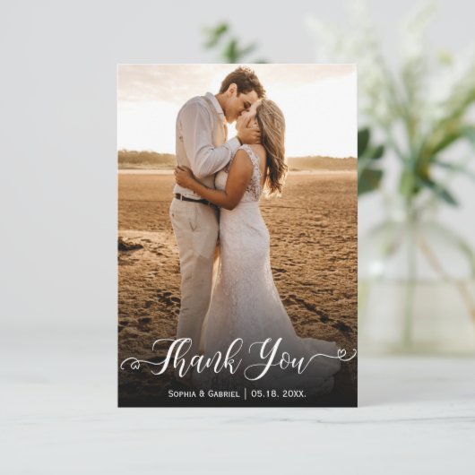 Foto met briefing met briefje met briefje met brie bedankkaart (Staand voorkant)