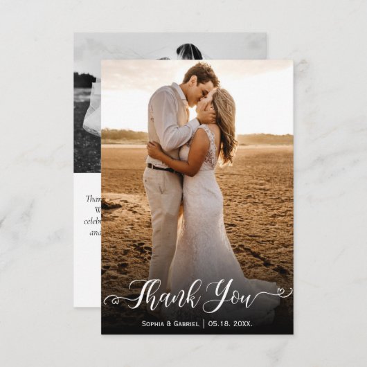 Foto met briefing met briefje met briefje met brie bedankkaart (Voorkant / Achterkant)