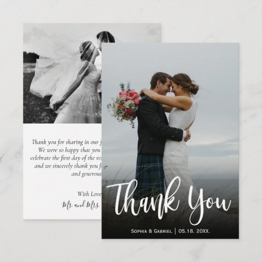 Foto met briefing met briefje met briefje met brie bedankkaart (Voorkant / Achterkant)