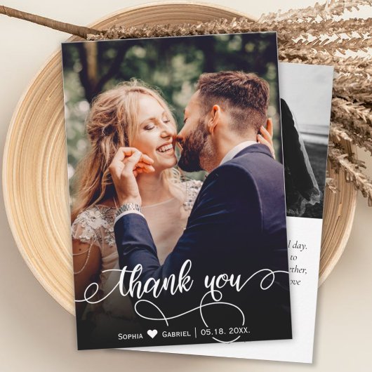 Foto met briefing met briefje met briefje met brie bedankkaart