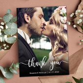 Foto met briefing met briefje met briefje met brie bedankkaart