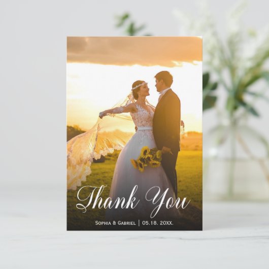 Foto met briefing met briefje met briefje met brie bedankkaart (Staand voorkant)