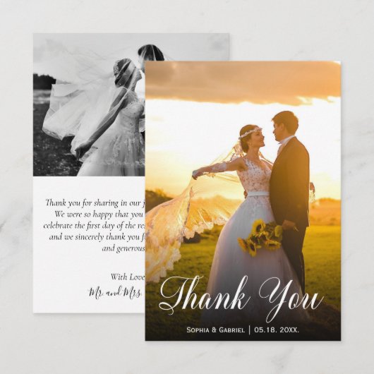 Foto met briefing met briefje met briefje met brie bedankkaart (Voorkant / Achterkant)