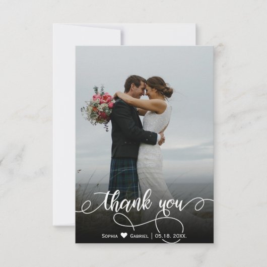 Foto met briefing met briefje met briefje met brie bedankkaart (Voorkant)